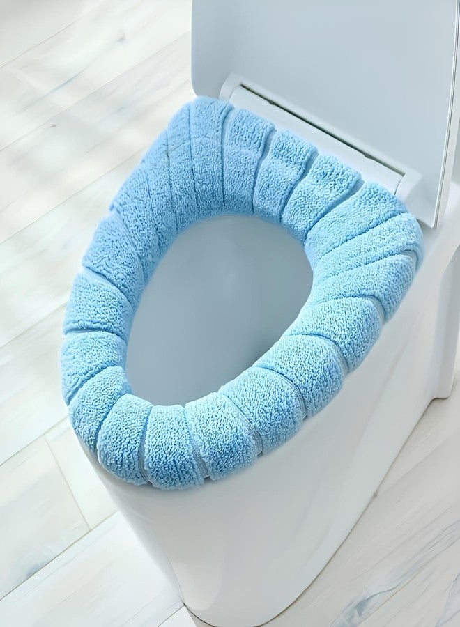 Guojanfon Bathroom Soft Thicker Warmer Stretchable Washable Cloth Toilet Seat Cover Pads () - Image 4